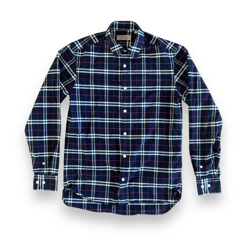 Burberry Simpson Check Long Sleeve Button Up Shirt Men’s Small Plaid